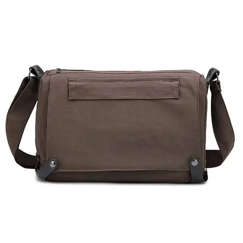  Durable Canvas Messenger Bag with Adjustable Strap and Vintage Design